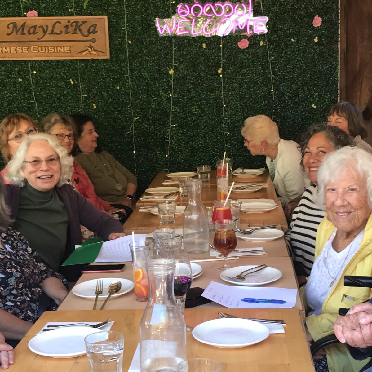 The Benicia-Vallejo AAUW branch at their June Restaurant Research and Support Society